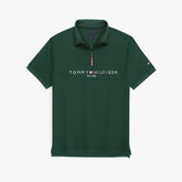 TOMMY PREMIUM SELF EMB ZIP-UP POLO SHIRT (GREEN)